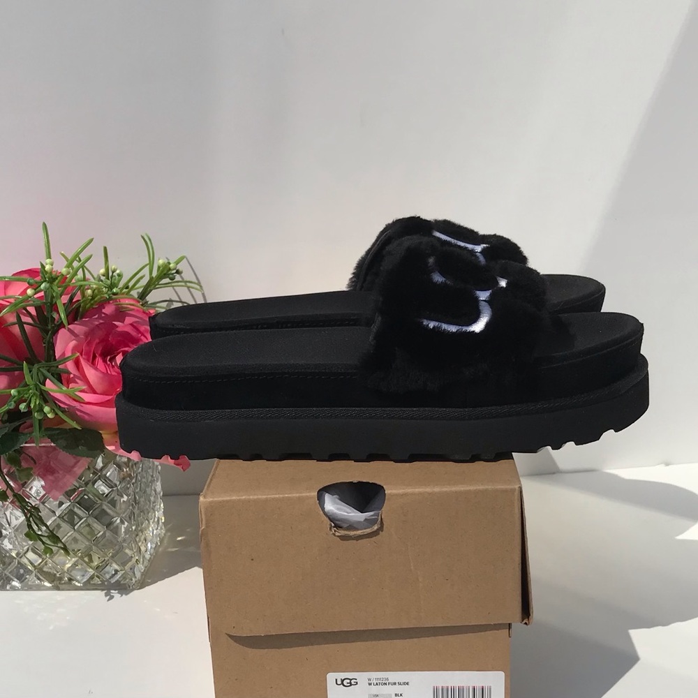 UGG Laton Fur Slide - Picture 4 of 9